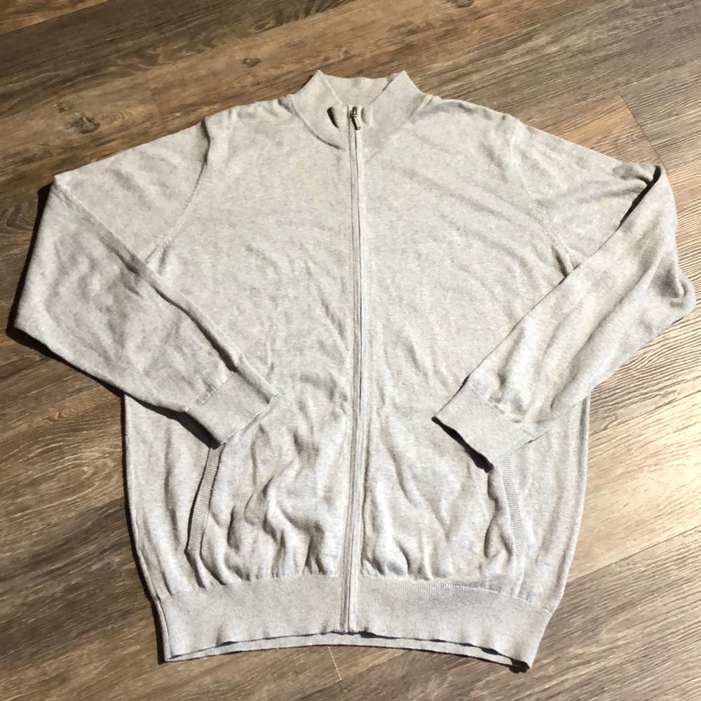 L.L. Bean men’s cotton full zip sweater L-Tall